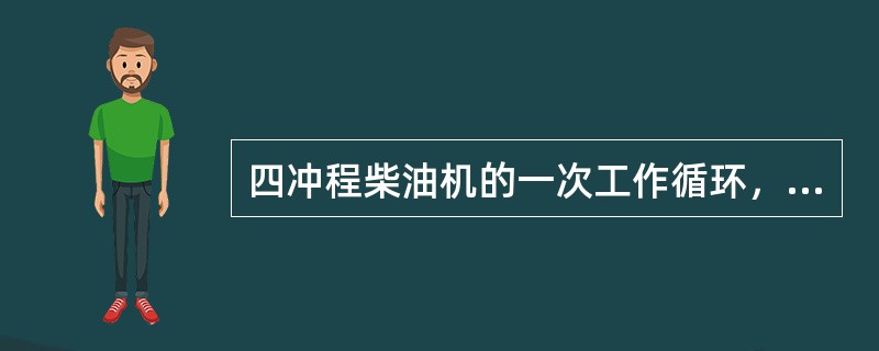 四冲程柴油机的一次工作循环，凸轮轴旋转（）周。