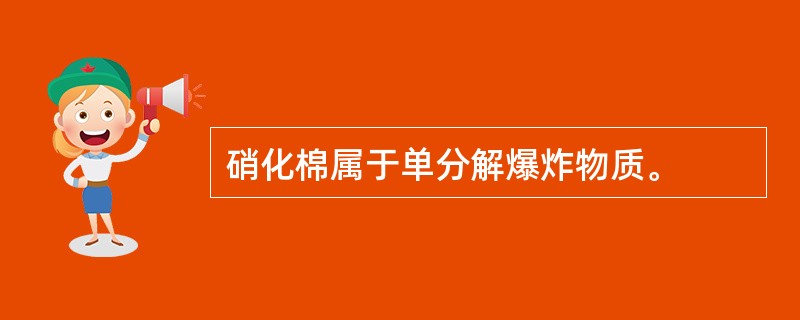 硝化棉属于单分解爆炸物质。