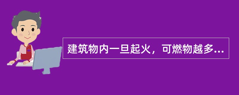建筑物内一旦起火，可燃物越多，释放出的热量也越大。