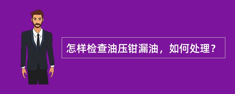 怎样检查油压钳漏油，如何处理？