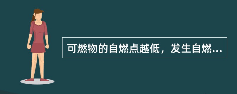 可燃物的自燃点越低，发生自燃的危险性就越大。