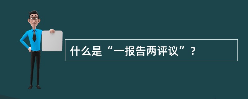 什么是“一报告两评议”？