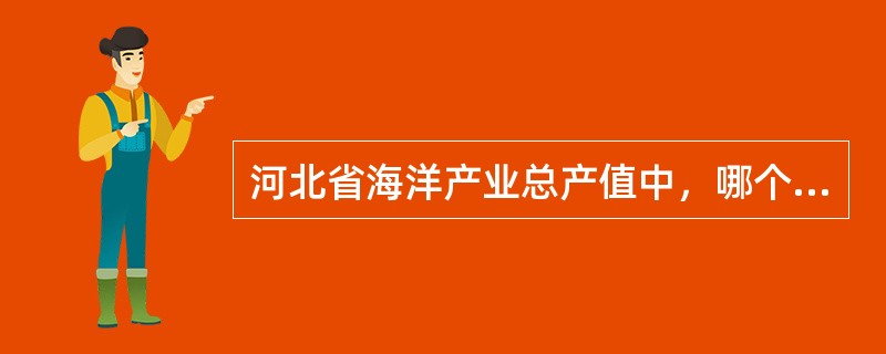 河北省海洋产业总产值中，哪个占的比重较小？（）