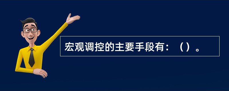 宏观调控的主要手段有：（）。