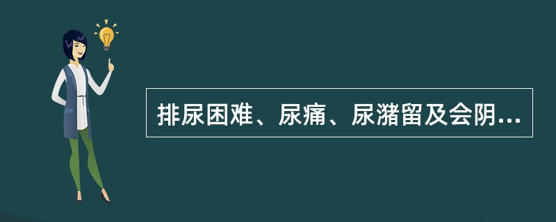 排尿困难、尿痛、尿潴留及会阴部疼痛为（）