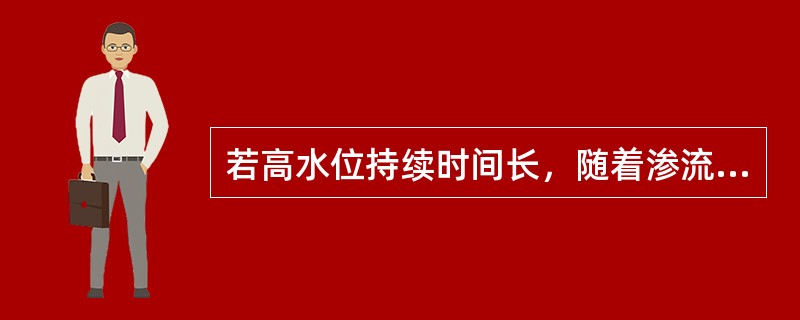 若高水位持续时间长，随着渗流的发生，堤身浸润线升高，土体（）降低。