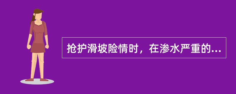 抢护滑坡险情时，在渗水严重的滑坡体上，要尽量避免（）。