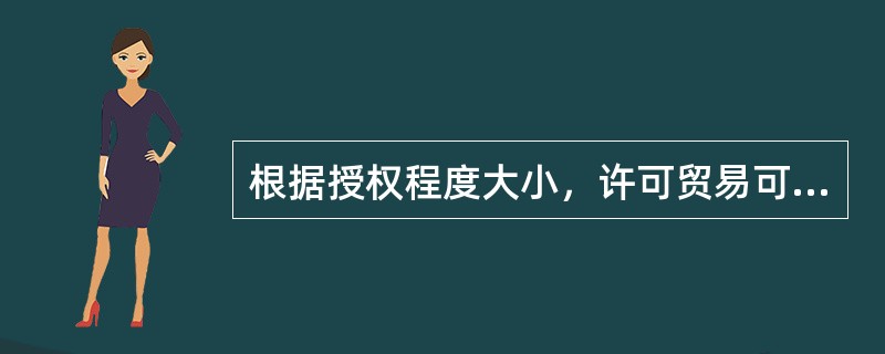 根据授权程度大小，许可贸易可分为（）、可转让许可、互换许可五种形式。