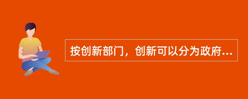 按创新部门，创新可以分为政府创新、制度创新和理论创新。