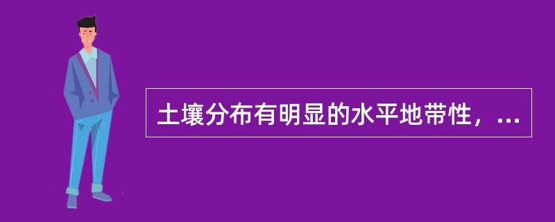 土壤分布有明显的水平地带性，主要是由于（）。