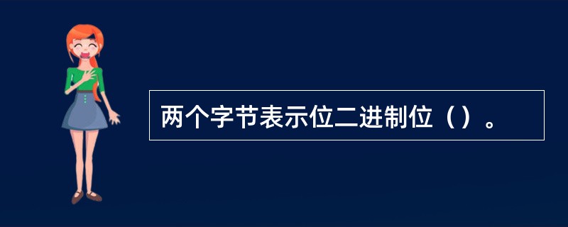 两个字节表示位二进制位（）。
