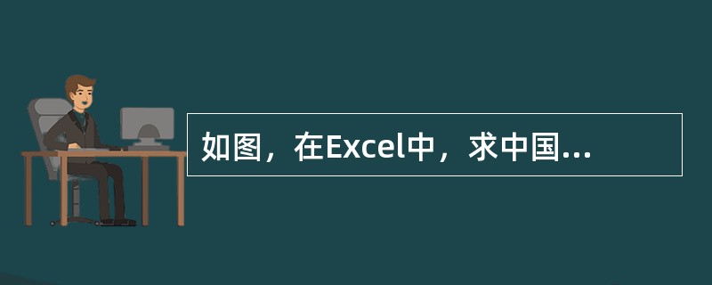 如图，在Excel中，求中国历届奥运会金牌总数，并保存在E11中，使用函数的操作