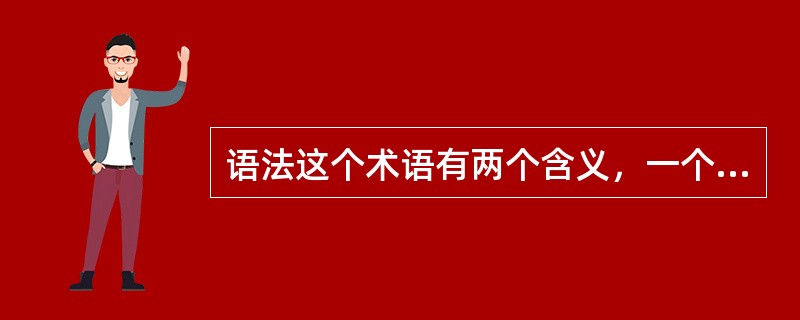 语法这个术语有两个含义，一个指（），另一个指（）。