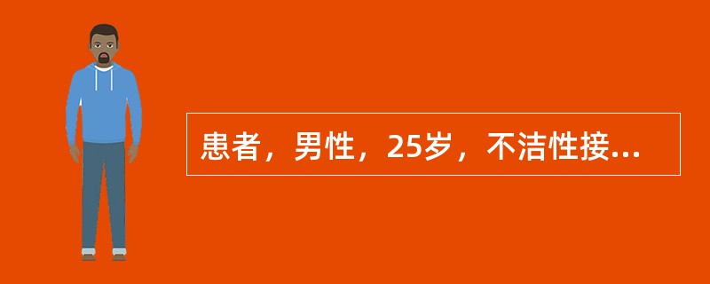 患者，男性，25岁，不洁性接触后3天，尿道口发痒、红肿、疼痛，并有脓性分泌物。应