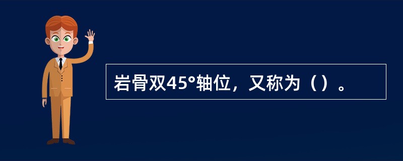 岩骨双45°轴位，又称为（）。