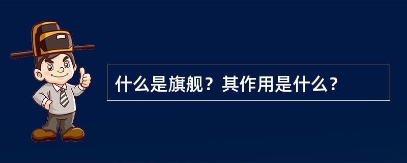 什么是旗舰？其作用是什么？