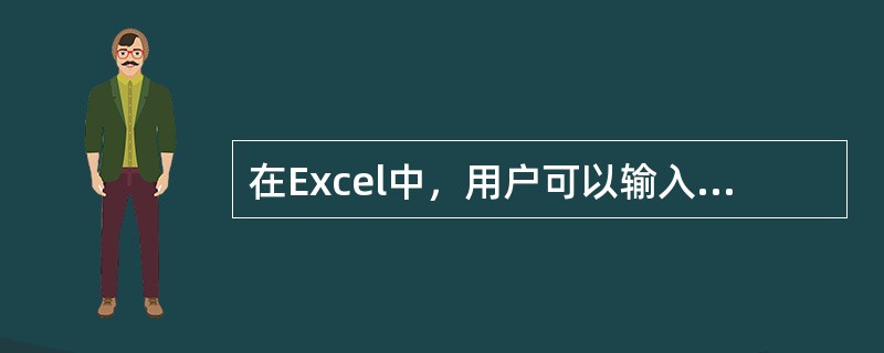 在Excel中，用户可以输入的数据包括（）。