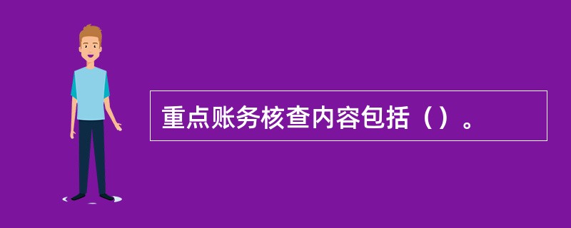 重点账务核查内容包括（）。