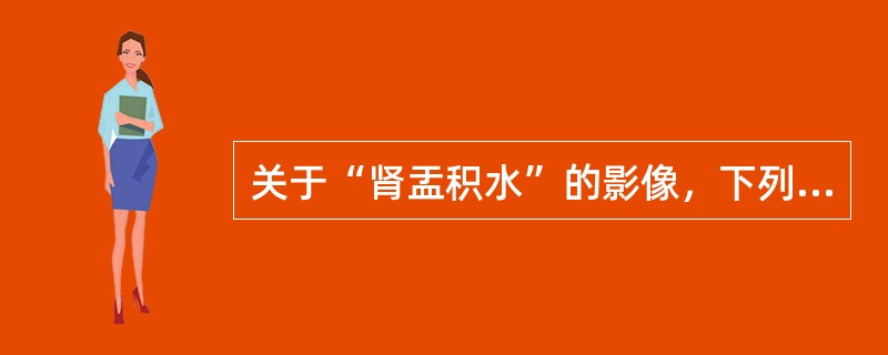 关于“肾盂积水”的影像，下列说法错误的是（）