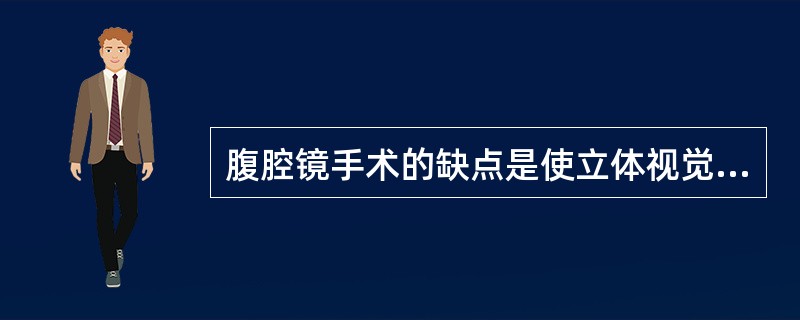 腹腔镜手术的缺点是使立体视觉变成了平面视觉。（）