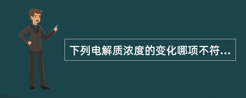 下列电解质浓度的变化哪项不符合肾上腺皮质功能减退（）。