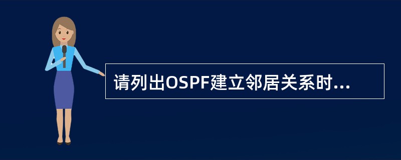 请列出OSPF建立邻居关系时的五种报文。