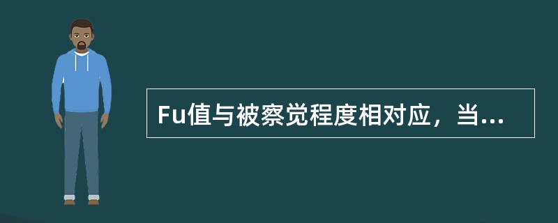 Fu值与被察觉程度相对应，当Fu值为（）时，可以被察觉但是不能被一般的品尝者辨识