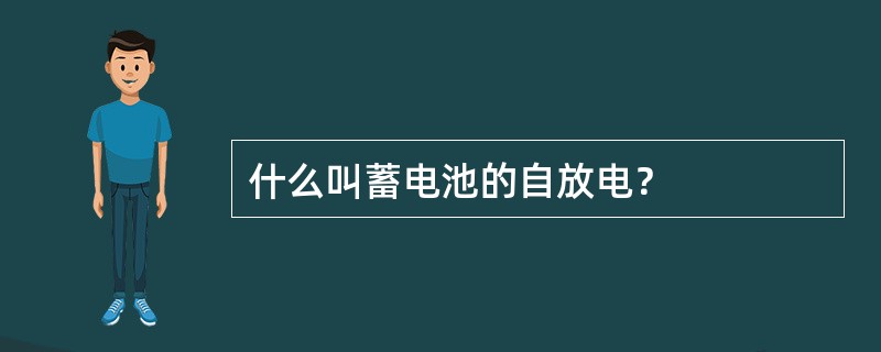 什么叫蓄电池的自放电？