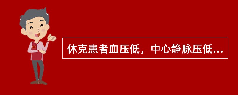 休克患者血压低，中心静脉压低，提示()