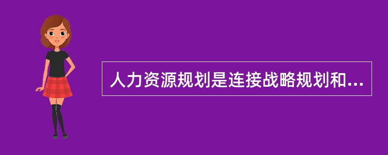 人力资源规划是连接战略规划和公司业绩的阶梯，通过人力规划，提高组织实现战略目标的