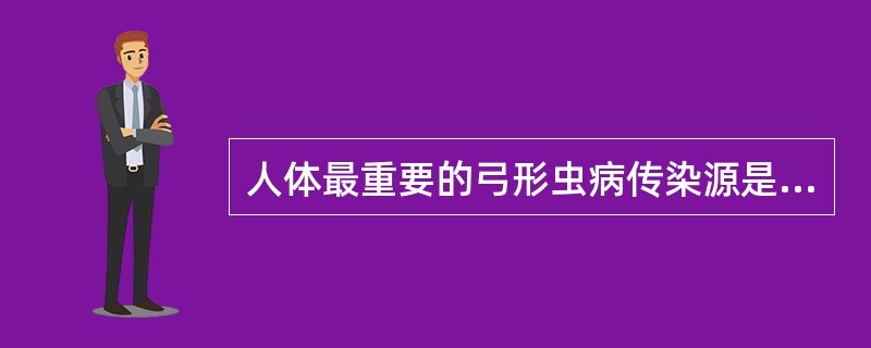 人体最重要的弓形虫病传染源是（）。