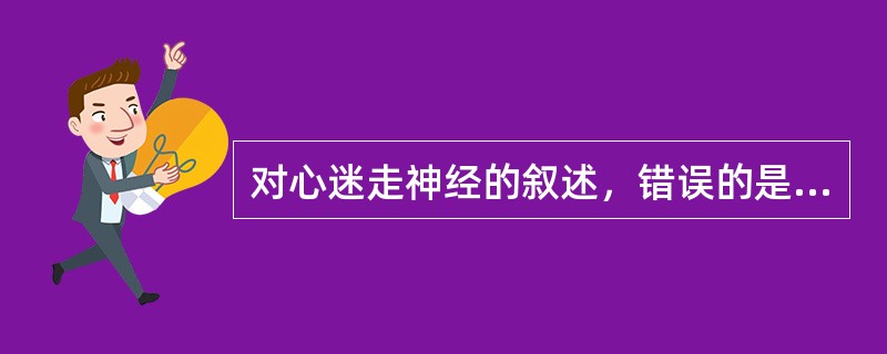 对心迷走神经的叙述，错误的是（）