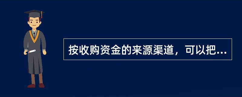 按收购资金的来源渠道，可以把企业购并分成（）。