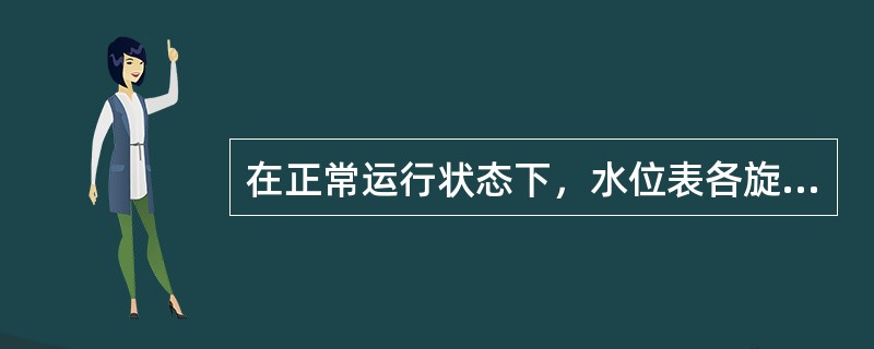 在正常运行状态下，水位表各旋塞的手柄应朝（）。