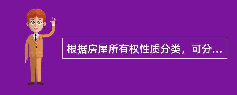 根据房屋所有权性质分类，可分为（）