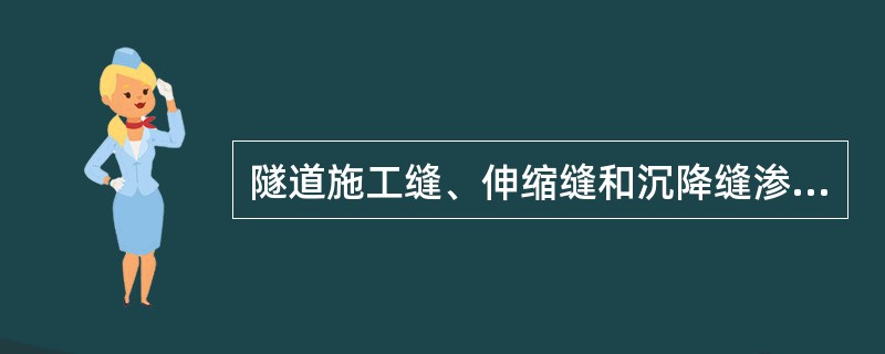 隧道施工缝、伸缩缝和沉降缝渗漏应采取嵌填弹性防水橡胶条、（）及粘贴橡胶止水带等措