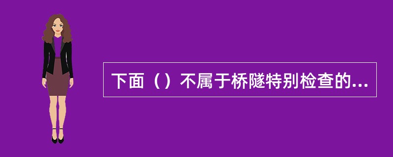 下面（）不属于桥隧特别检查的项目。