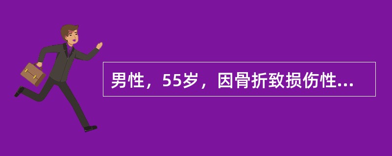 男性，55岁，因骨折致损伤性休克，血压90／70mmHg，中心静脉压10cmH2