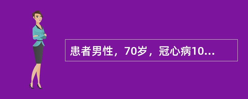 患者男性，70岁，冠心病10余年，冠状动脉造影后2天出现食欲减退、恶心、水肿，血