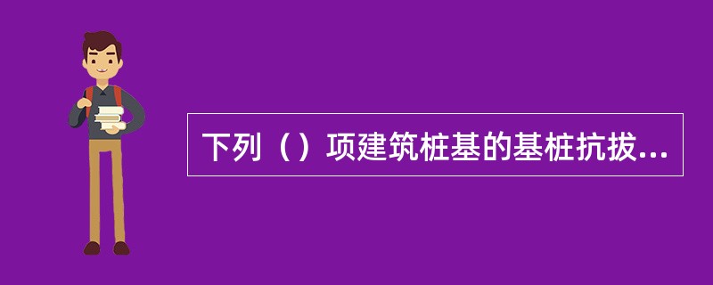 下列（）项建筑桩基的基桩抗拔极限承载力应通过现场单桩上拔静载荷试验确定。（）