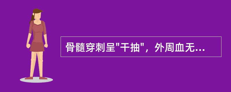 骨髓穿刺呈"干抽"，外周血无幼稚细胞出现，肝脾不肿大，下列最佳选择是（）.