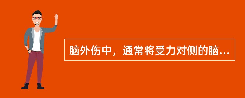 脑外伤中，通常将受力对侧的脑损伤称为（）。