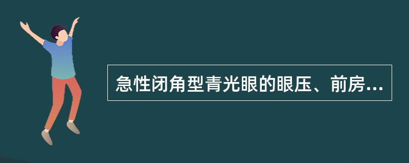 急性闭角型青光眼的眼压、前房及瞳孔变化是()