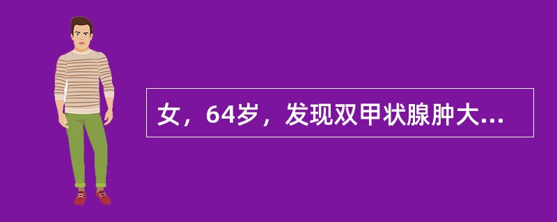 女，64岁，发现双甲状腺肿大1月余，CT如图所示，最可能诊断为()