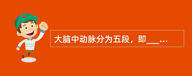 大脑中动脉分为五段，即________、________、________、__