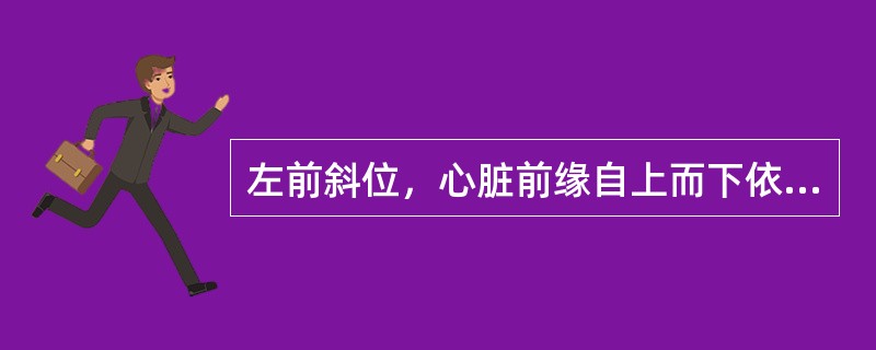 左前斜位，心脏前缘自上而下依次为()