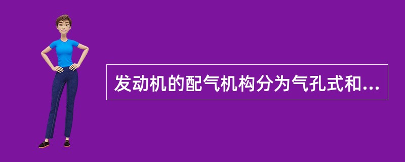 发动机的配气机构分为气孔式和气门式。按照气门组的安装位置，气门式配气机构又分为侧