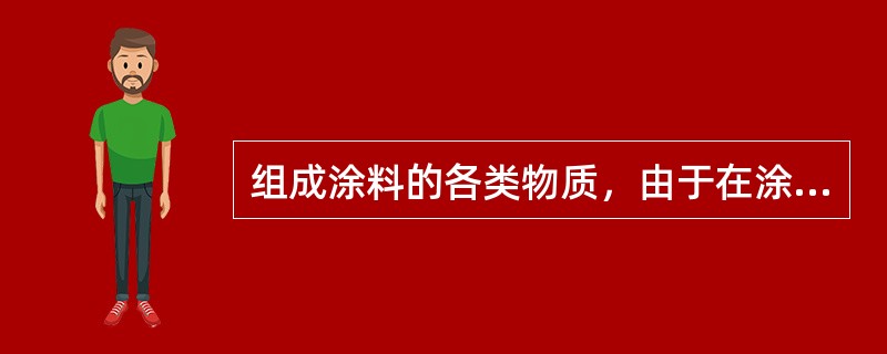 组成涂料的各类物质，由于在涂料中的作用不同，一般分为主要成膜物质、次要成膜物质和