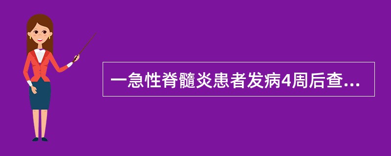 一急性脊髓炎患者发病4周后查体时针刺下肢皮肤出现双下肢屈曲，伴有腹肌收缩，膀胱和