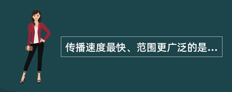 传播速度最快、范围更广泛的是（）